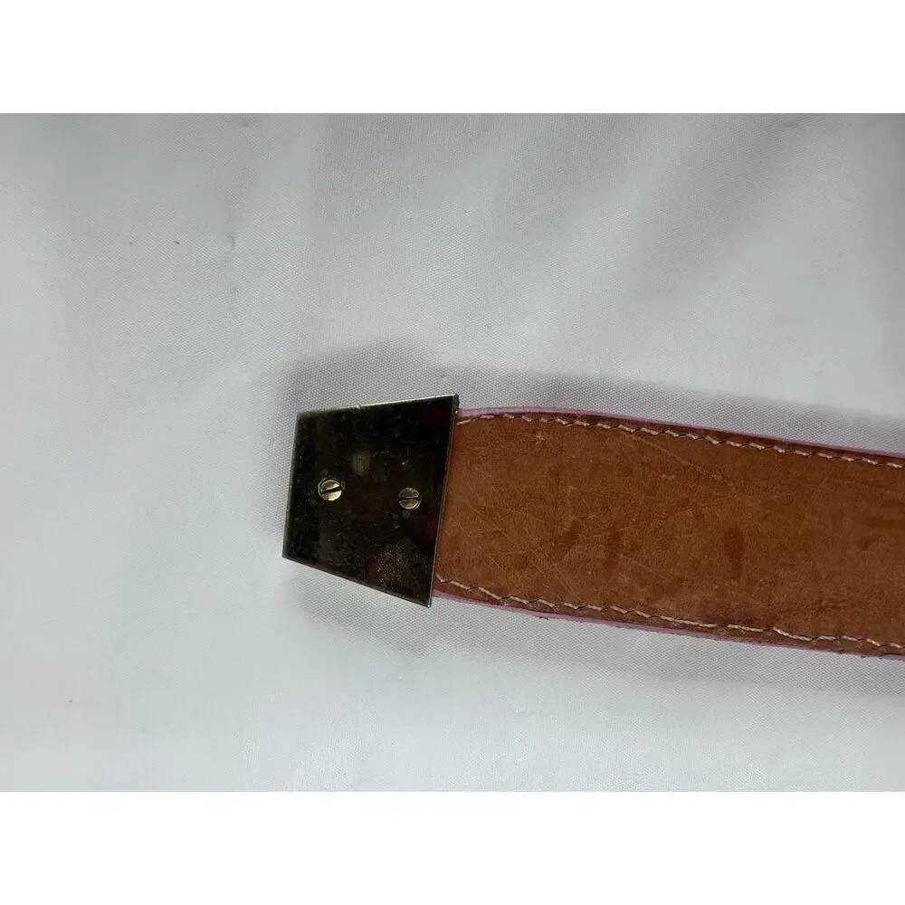 Marco Colluccii Pink Leather Greek Glam Western Cowboy Gold Hardware Size 36